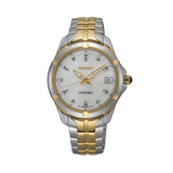 Seiko Coutura Quartz Women's 33.7mm Two-Tone Stainless Steel Watch & Bracelet, Mother-of-Pearl Dial, Diamond Markers, 100m Water Resistant SUR594P
