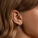 2.90ct TW Created Sapphire Pear Drop Earrings in 9ct Yellow Gold