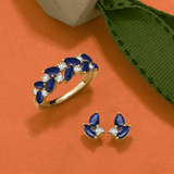 Sapphire & Diamond Cluster Ring in 9ct Yellow Gold