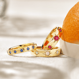 Three Gold Bands with Gemstones
