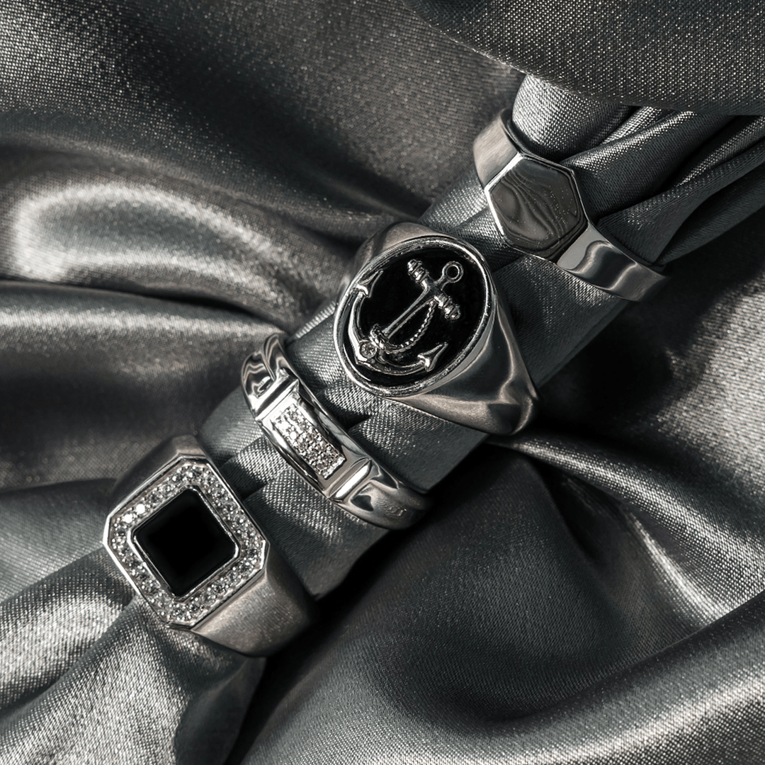 Onyx Signet Ring in Sterling Silver