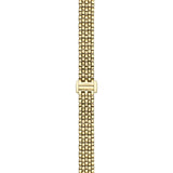 Tissot Lovely Round 19.5mm T058.009.33.031.00 bracelet detail – gold PVD stainless steel jewellery-style bracelet with folding clasp, safety lock and diver extension