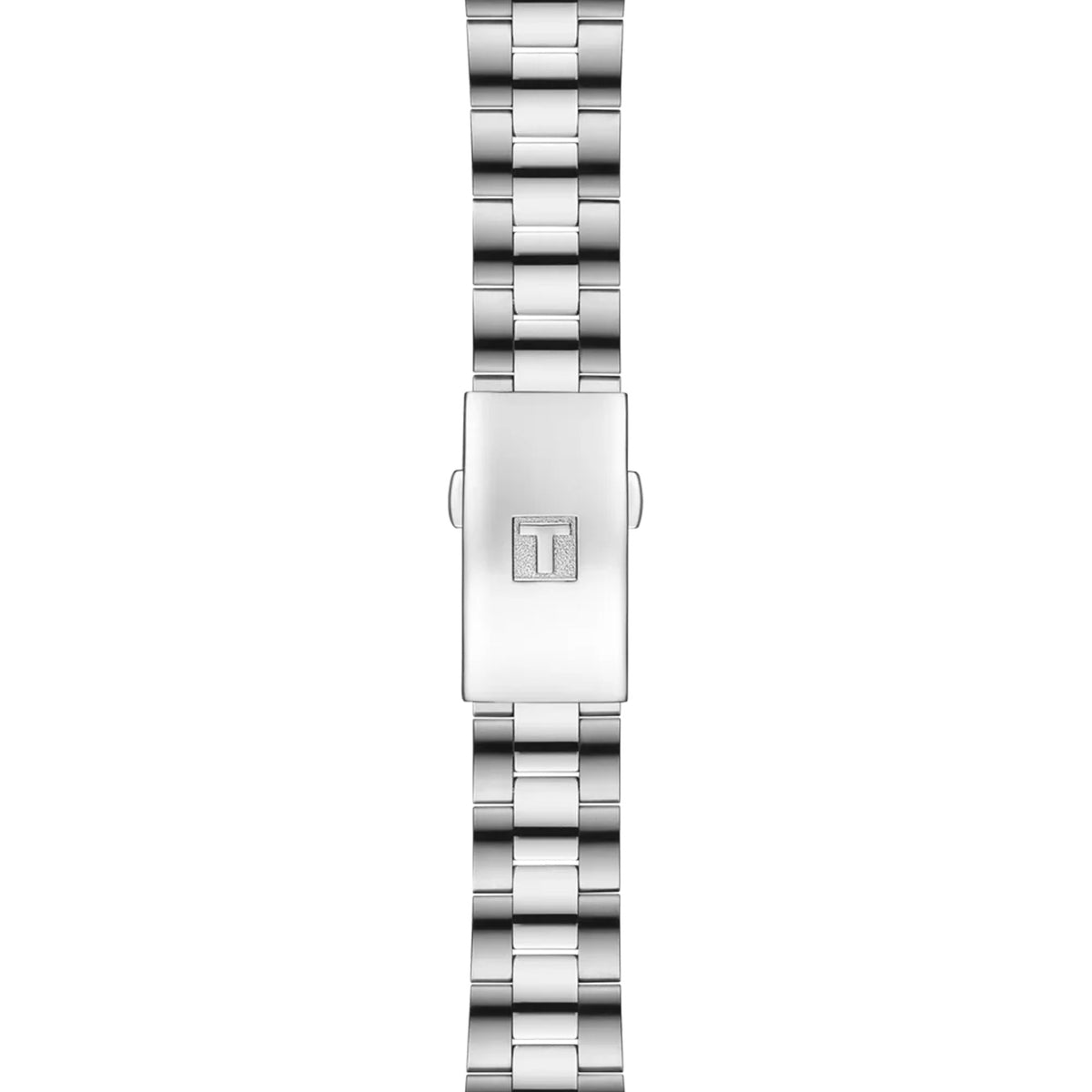 Tissot PR 100 Sport Chic 36mm T101.910.11.116.00 bracelet detail – grey stainless steel bracelet with folding clasp and push-button safety