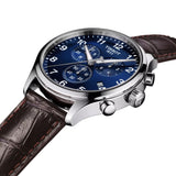 Tissot Chrono XL Classic 45mm T116.617.16.047.00 strap detail – brown leather strap with standard buckle and interchangeable quick-release system