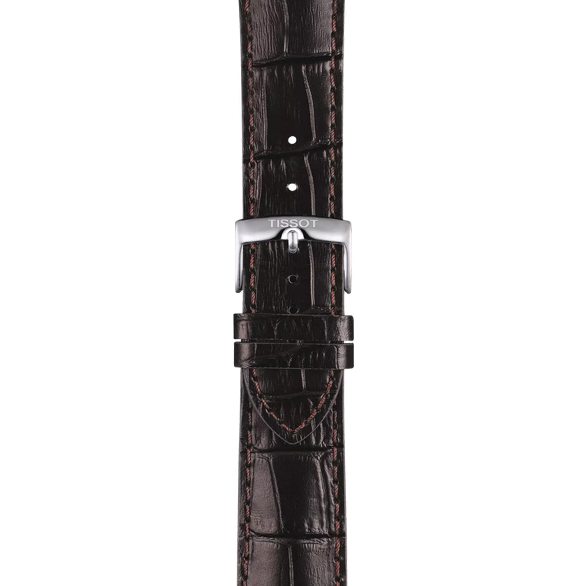 Tissot Chrono XL Classic 45mm T116.617.16.047.00 strap detail – brown leather strap with standard buckle and interchangeable quick-release system