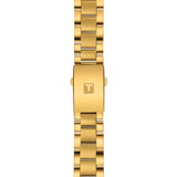 Tissot Chrono XL Classic 45mm T116.617.33.051.00 bracelet detail – yellow gold PVD stainless steel bracelet with butterfly clasp and push-button safety