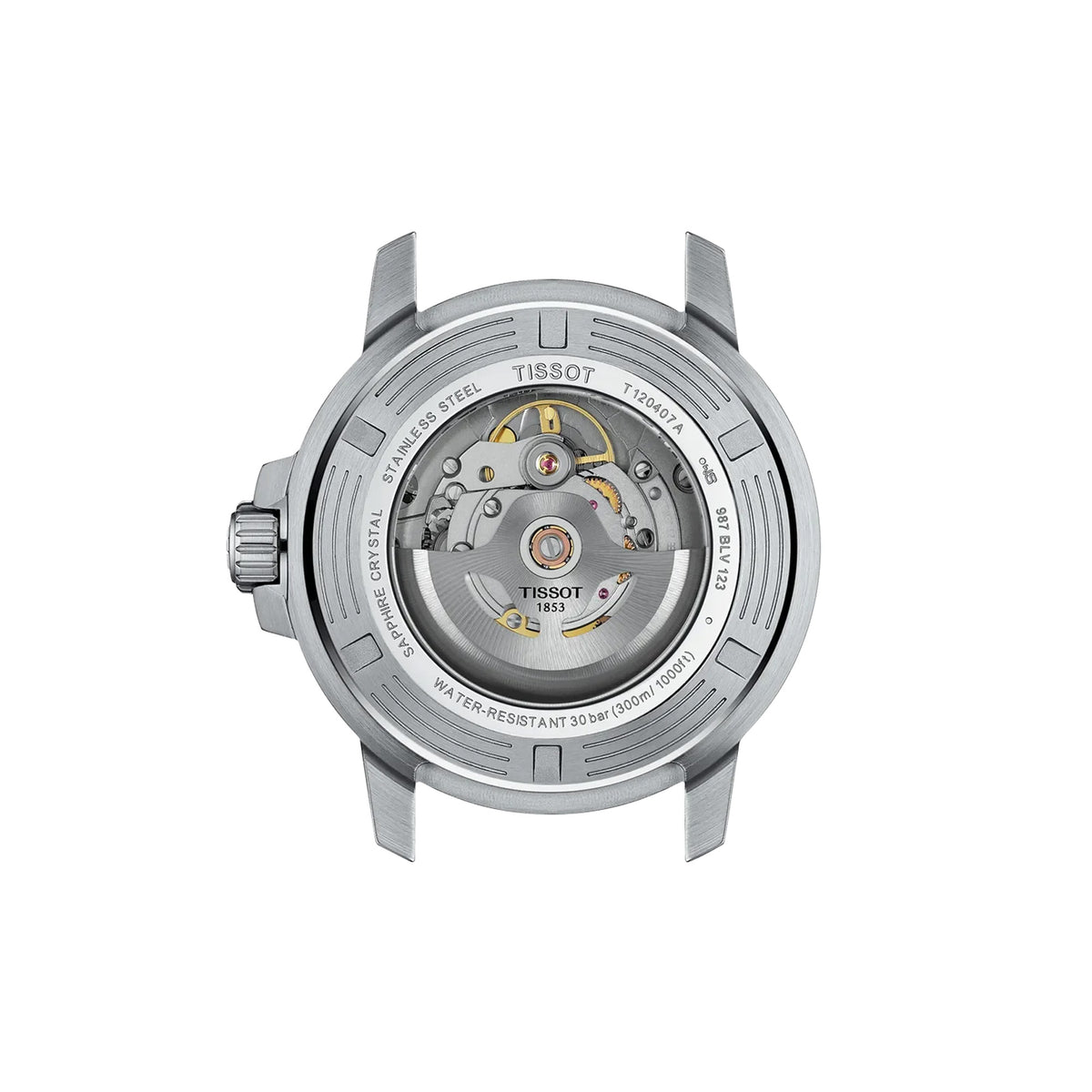 Tissot T-Sport Men's 43mm Stainless Steel Automatic Watch T120.407.11.091.01 back of case