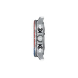 Tissot Seastar 1000 45.5mm T120.417.11.041.03 side profile – 316L stainless steel case, screw-down crown and chronograph pushers, sapphire crystal, rotating dive bezel, steel mesh bracelet