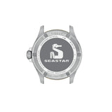 Tissot Seastar 1000 GMT 40mm T120.852.22.051.00 screw-down engraved caseback – 316L stainless steel with gold PVD coating, Swiss made, water resistant to 300m / 30 bar, model reference T120.852.22.051.00