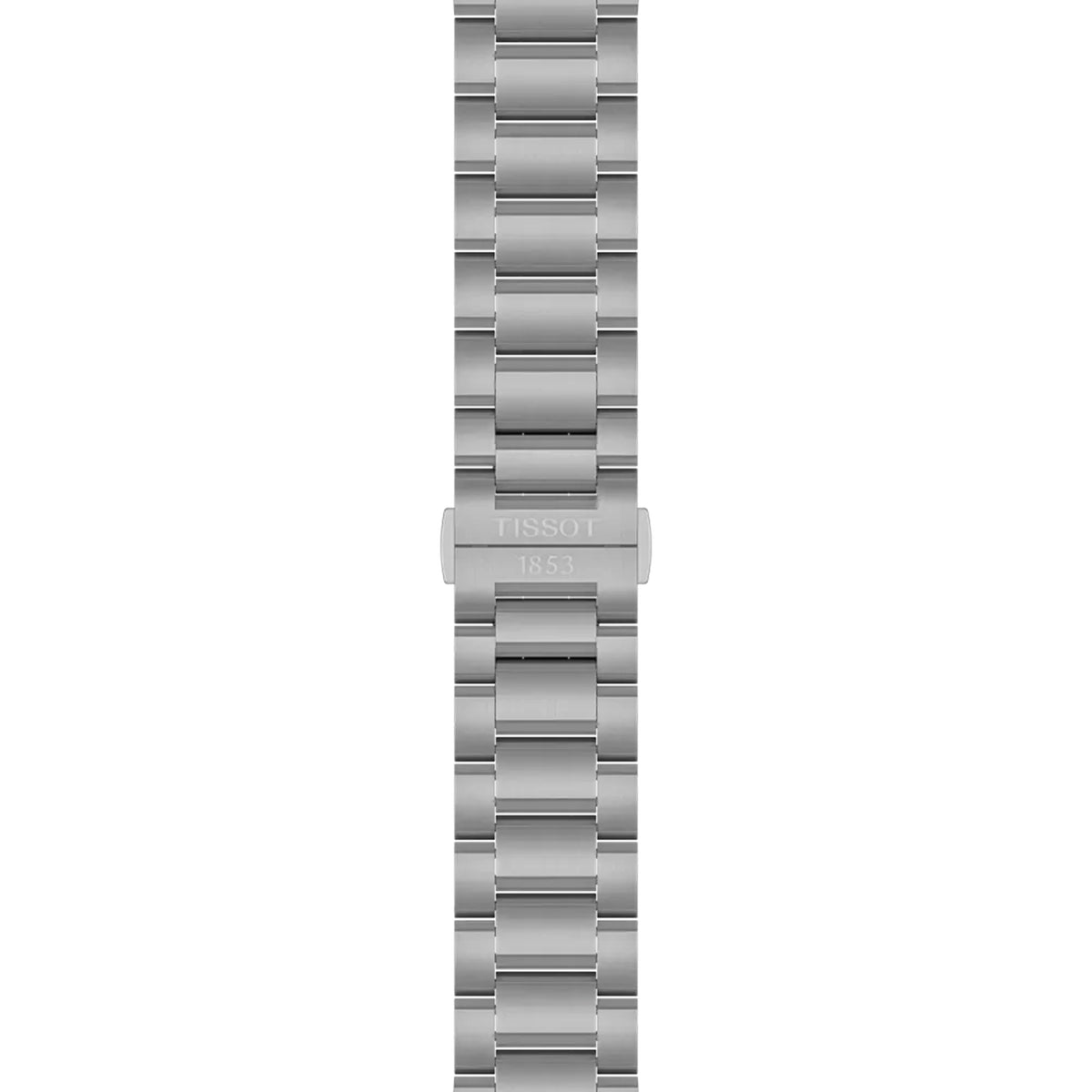 Tissot Supersport Chrono 42mm T125.417.11.041.00 bracelet detail – grey stainless steel bracelet with butterfly clasp, push-buttons and interchangeable quick-release system