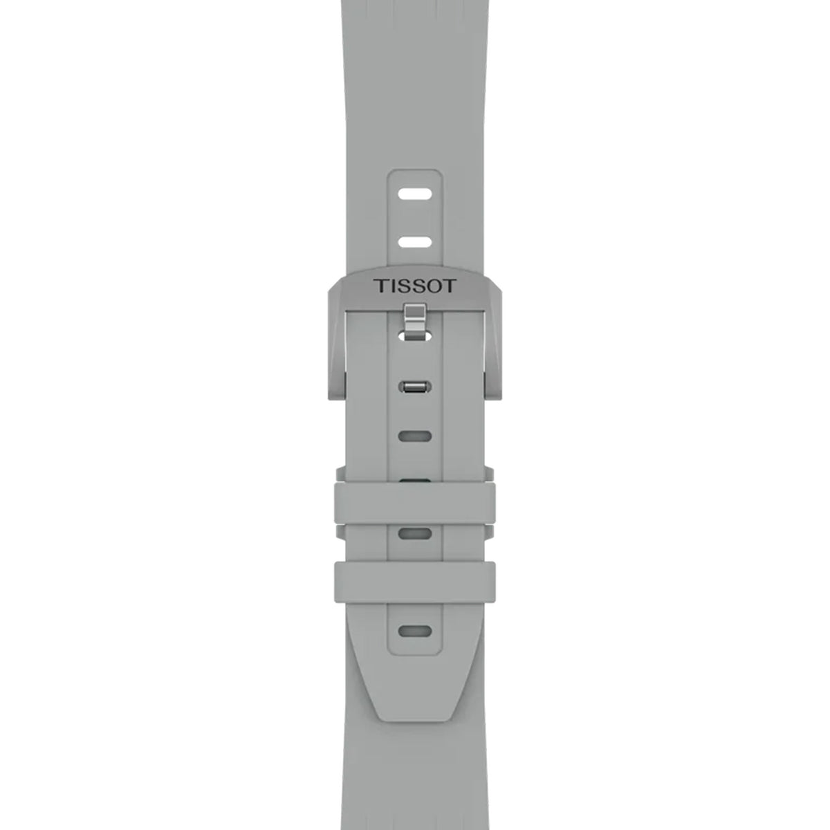 Tissot Supersport NBA 2026 42mm T125.417.17.031.00 strap detail – grey nitrile rubber strap with pin buckle and interchangeable quick-release system