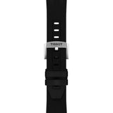 Tissot Supersport Chrono 42mm T125.417.27.051.00 strap detail – silicone strap with interchangeable quick-release system