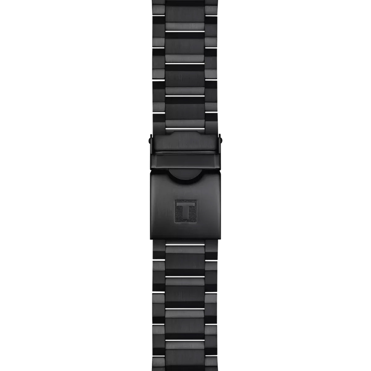 Tissot Supersport Chrono 45.5mm T125.617.33.051.00 bracelet detail – black PVD stainless steel bracelet with folding clasp, safety lock, diver extension and interchangeable quick-release system