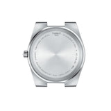 Tissot PRX 40mm T137.410.11.401.00 caseback view – 316L stainless steel, Swiss made, water resistant to 100m, model reference T137.410.11.401.00