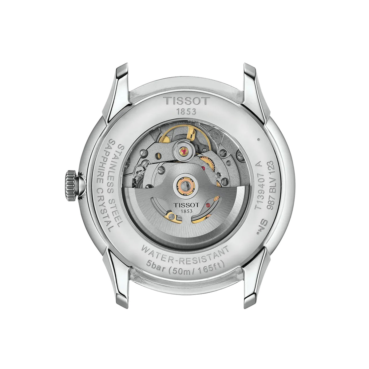 Tissot Chemin des Tourelles 42mm T139.407.11.091.00 see-through caseback – Powermatic 80 automatic movement visible, 316L stainless steel, Swiss made, water resistant to 50m