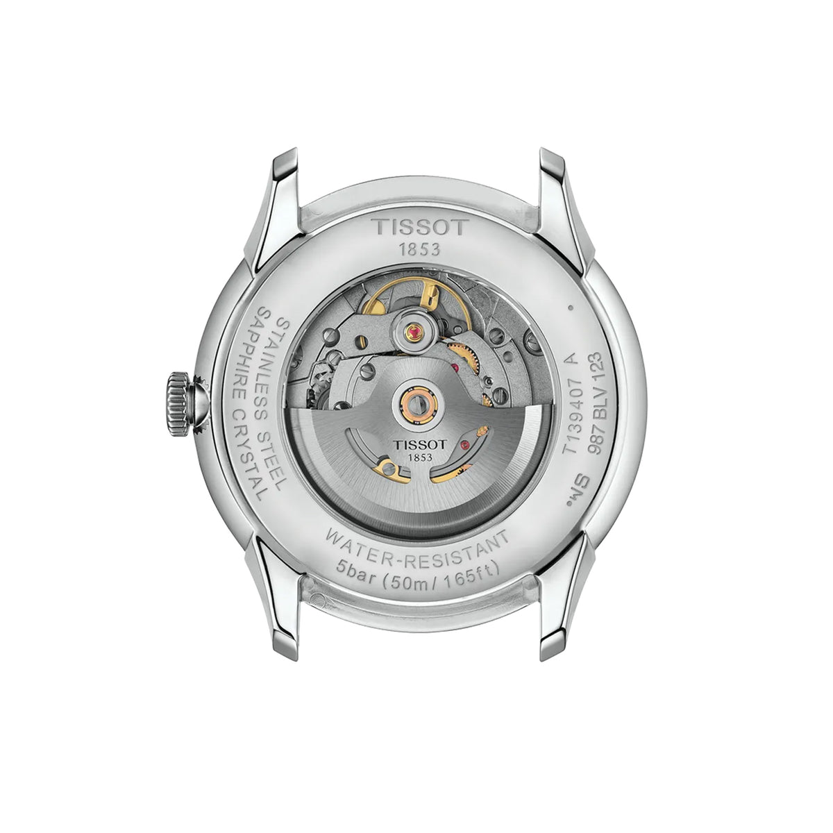 Tissot Chemin des Tourelles 42mm T139.407.16.041.00 see-through caseback – Powermatic 80 automatic movement visible, 316L stainless steel, Swiss made, water resistant to 50m