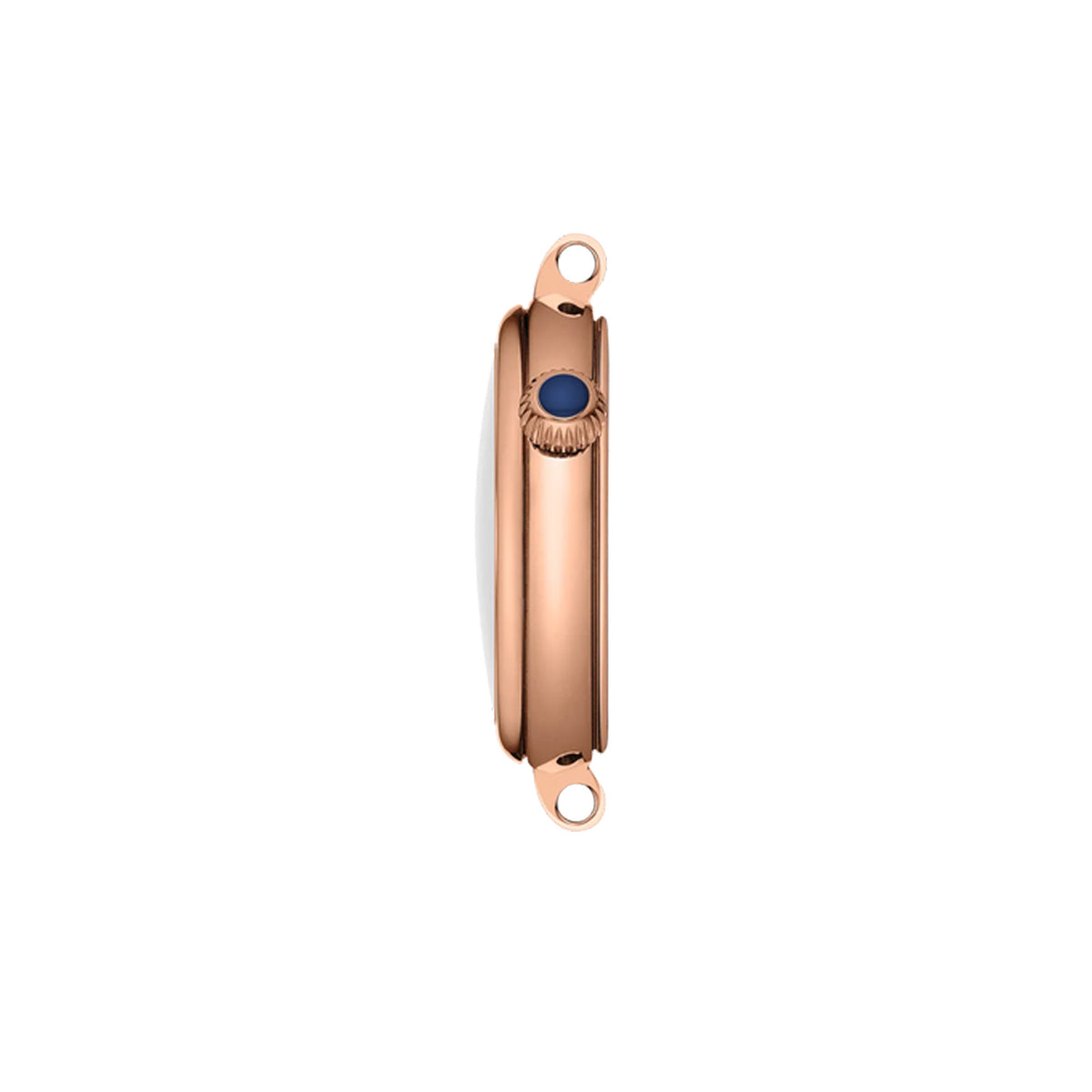 Tissot Desir 28mm T152.010.33.118.01 side profile – domed rose gold PVD stainless steel case, sapphire crystal, cabochon crown, slim 7.68mm profile