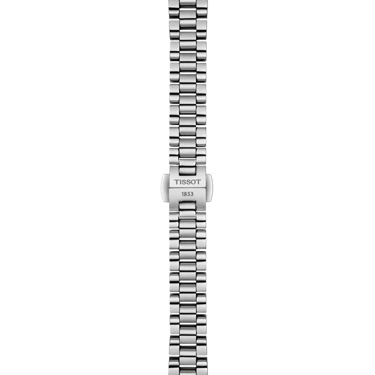 Tissot Désir 29.6mm T152.223.11.036.00 bracelet detail – grey stainless steel jewellery-style bracelet with butterfly clasp and push-button safety