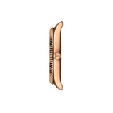 Tissot Ballade 40mm T156.410.33.371.00 side profile – rose gold PVD stainless steel case, fluted bezel, sapphire crystal with antireflective coating, stainless steel bracelet