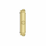 Tissot SRV 30mm T160.110.33.113.00 side profile – gold PVD stainless steel rectangular case, faceted sapphire crystal, slim profile, gold PVD bracelet
