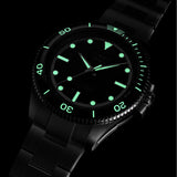 The Timex Atelier Automatic Men's 41mm Watch TW2Y72500 suits both everyday wear and life underwater, worn as a genuine daily dive watch. The black enamel dial and steel bracelet bring refined, minimalist sophistication to any outfit.