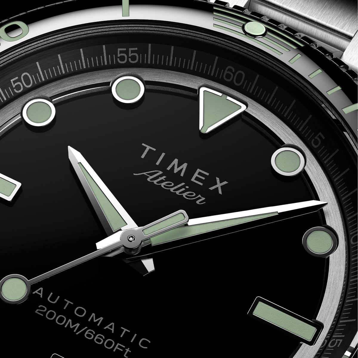 The Timex Atelier Automatic Men's 41mm Watch TW2Y72500 pairs its skeletonized stainless steel case with a matching self-adjustable stainless steel bracelet for a refined, modern tool-watch look.