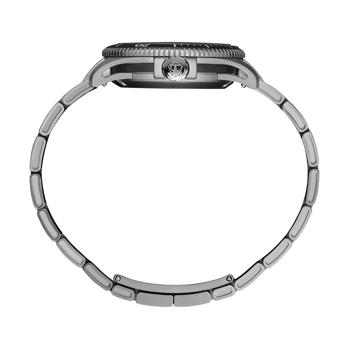 The Timex Atelier Automatic Men's 41mm Watch TW2Y72500 shows off its screw-down crown and double-curved sapphire crystal. The skeletonized case architecture adds depth to the profile.