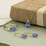 Tanzanite & Diamond Ring in 9ct Yellow Gold