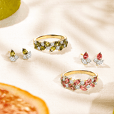 Pink Tourmaline & 0.30ct TW Diamond Ring in 9ct Yellow Gold