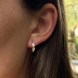 Diamond Twist Hoop Earrings in 9ct Yellow Gold