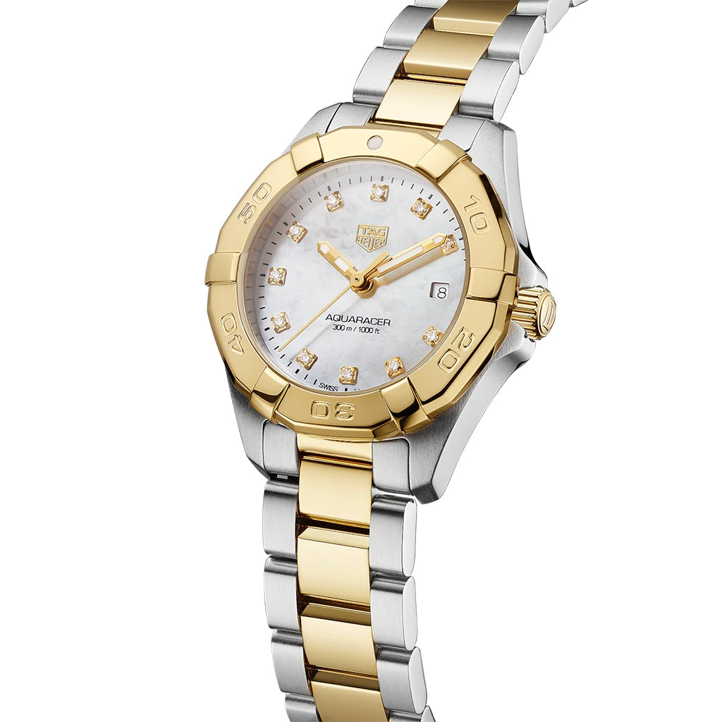 TAG Heuer Aquaracer Women's 27mm Stainless Steel & Yellow IP Quartz Watch WBD1422.BB0321