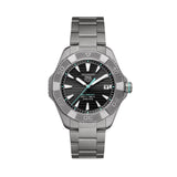 TAG Heuer Aquaracer Professional 200 Solargraph WBP1184.BF0008 titanium watch with black dial, rotating bezel, and solar-powered quartz movement.