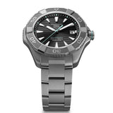 TAG Heuer Aquaracer Professional 200 Solargraph WBP1184.BF0008 titanium watch with black dial, rotating bezel, and solar-powered quartz movement.
