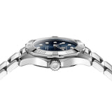TAG Heuer Aquaracer Professional 100 Solargraph WBP141E.BA0049 steel watch with blue diamond dial and solar-powered quartz movement.