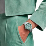 TAG Heuer Formula 1 Solargraph limited edition green dial sandblasted steel bracelet watch on model