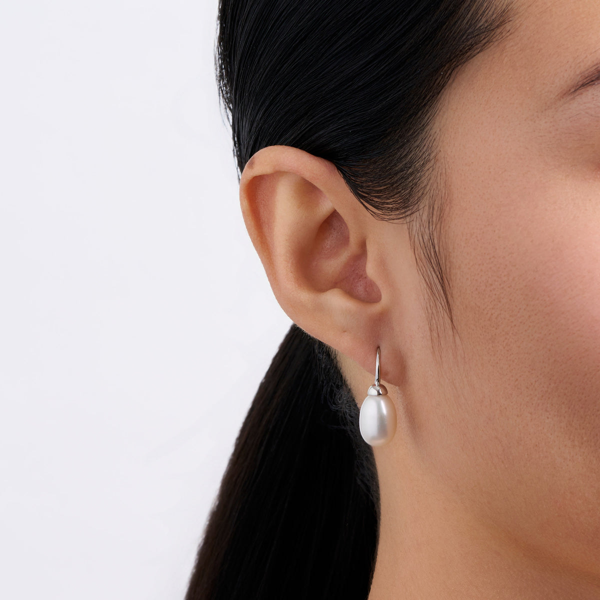 9mm Freshwater Pearl Drop Earrings in Sterling Silver