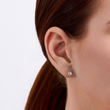 Freshwater Pearl and Cubic Zirconia Earrings in Sterling Silver