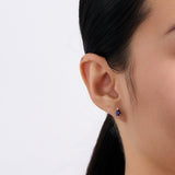 Created Sapphire & Diamond Pear Shape Stud Earrings in 9ct Yellow Gold