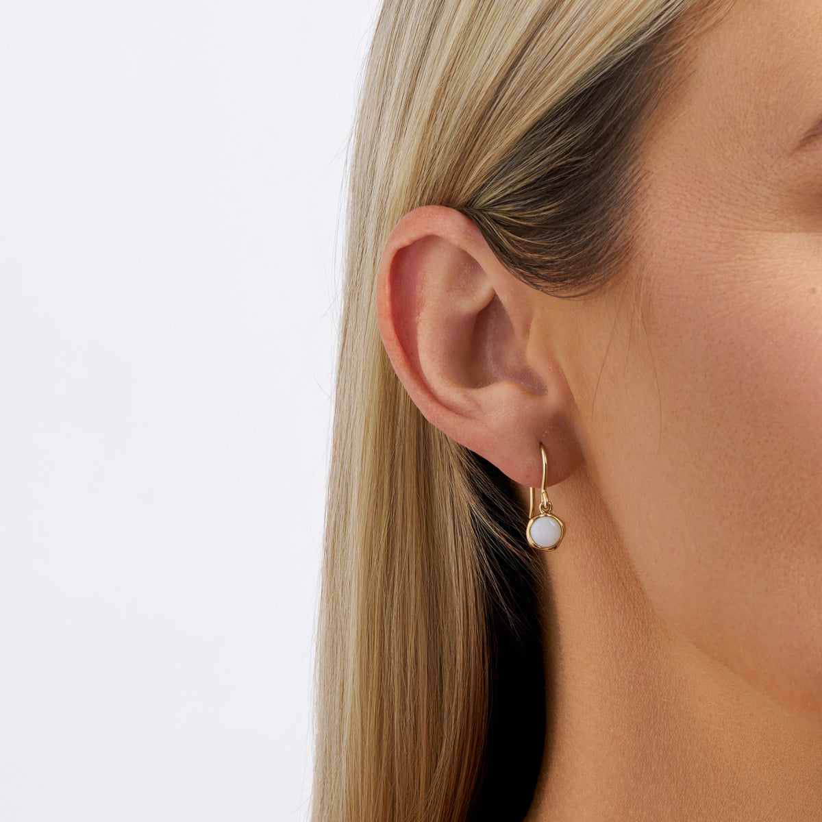 Solid Opal Earrings in 9ct Yellow Gold