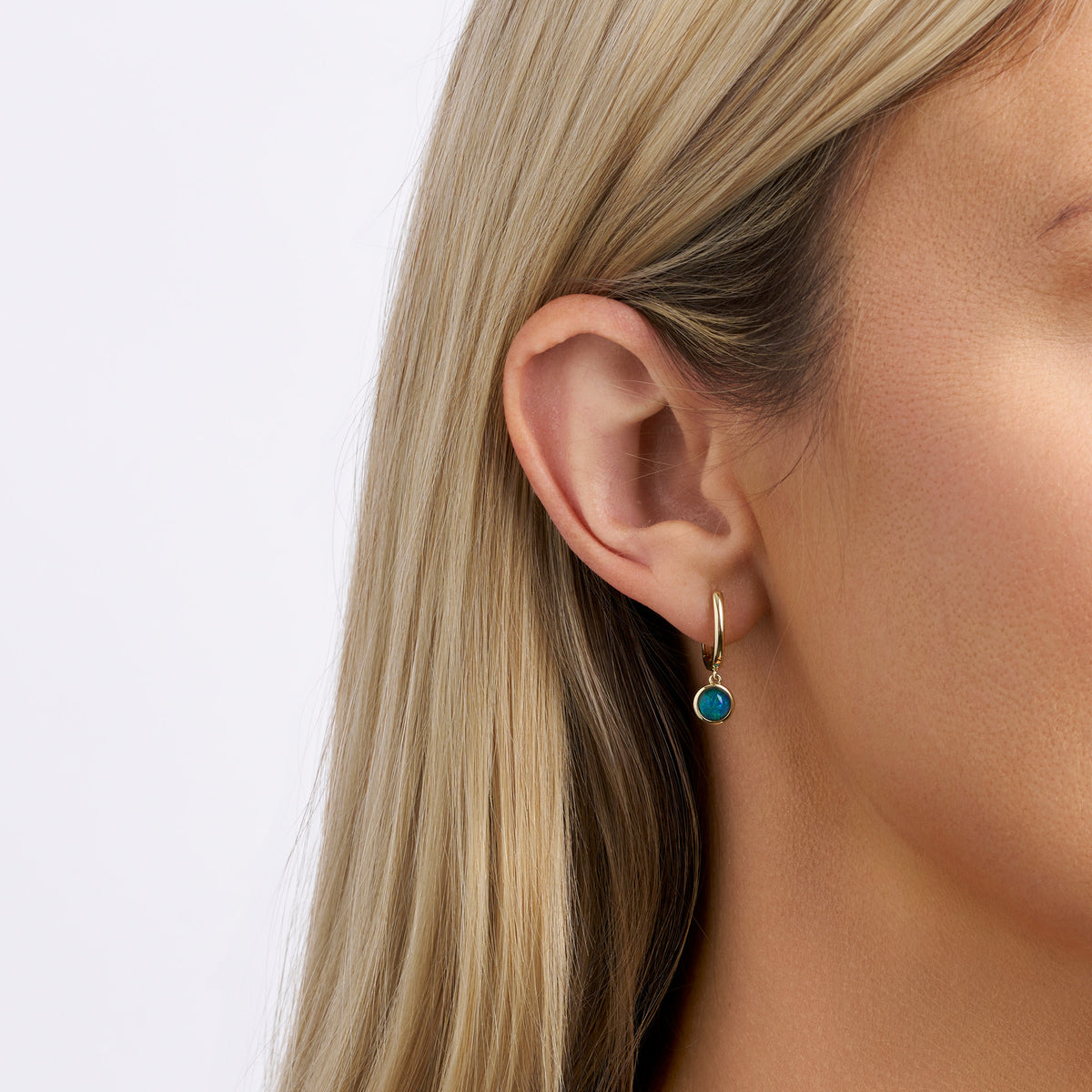 Triplet Opal Drop Earrings in 9ct Yellow Gold
