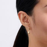 Teardrop Huggie Hoop Earrings in 9ct Yellow Gold