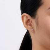 Petite 3mm Diamond Cut Studs in 9ct White Gold