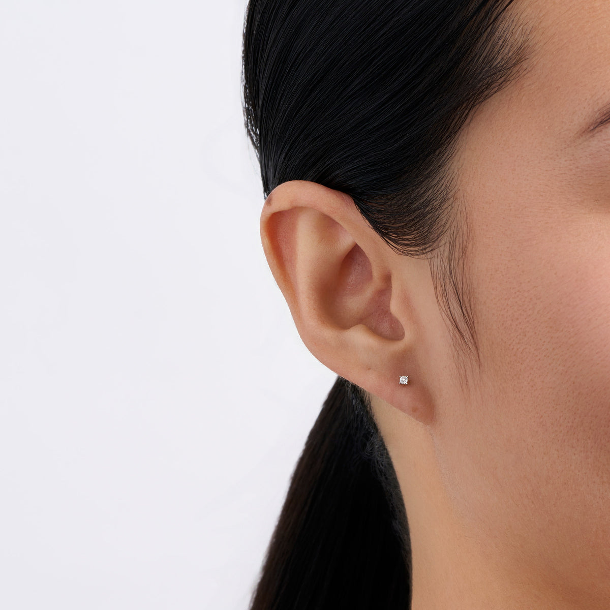 Petite Illusion Set Diamond Stud Earrings in 9ct Yellow Gold