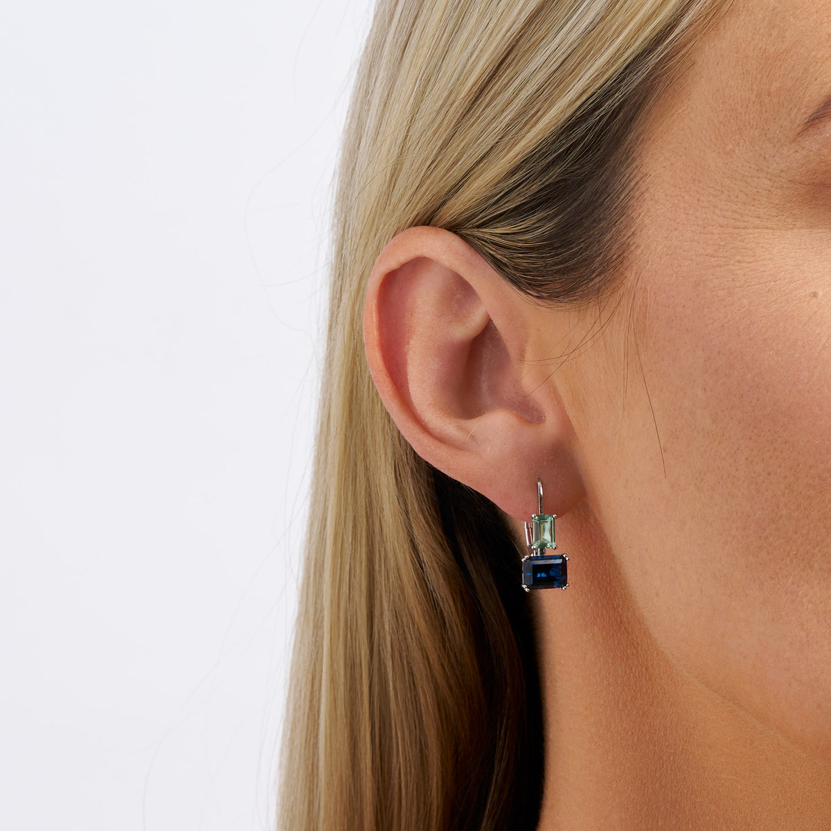 Cubic Zirconia Earrings in Sterling Silver Rhodium Plate