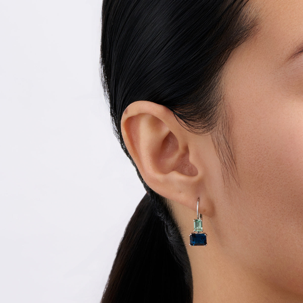 Cubic Zirconia Earrings in Sterling Silver Rhodium Plate