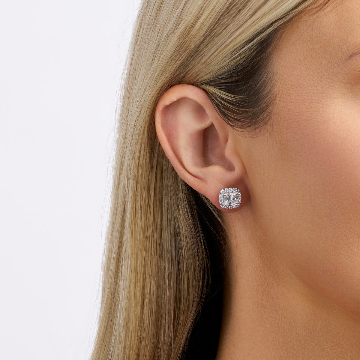 Sterling Silver Cubic Zirconia Stud Earrings