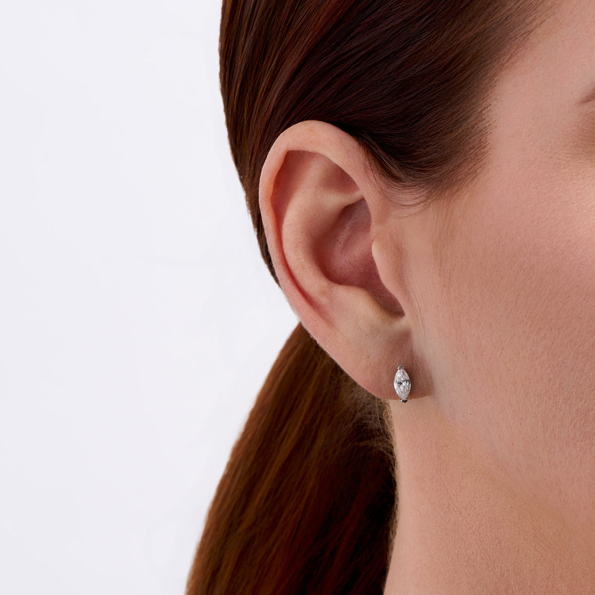 Marquise Cut Cubic Zirconia Earrings in Sterling Silver