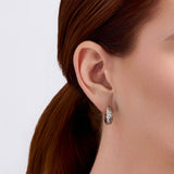 Diamond Cut Huggie Earrings in Sterling Silver