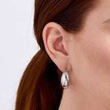 Large Graduated Hoop Earrings in Sterling Silver