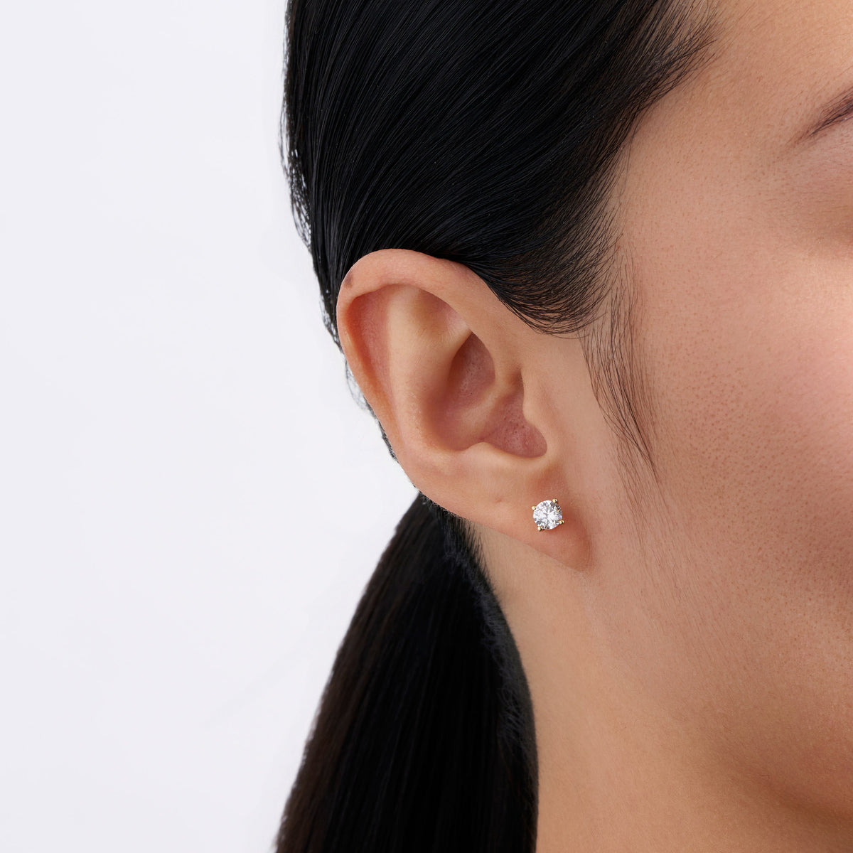 Cubic Zirconia Stud Earrings in 9ct Yellow Gold
